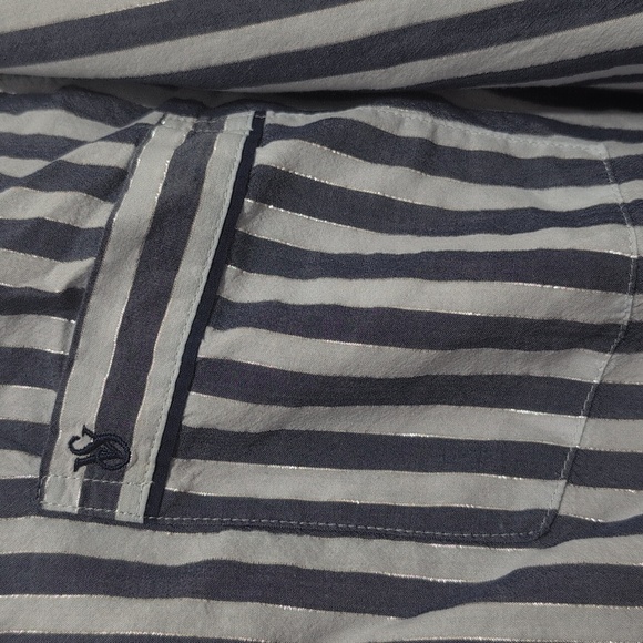 VICTORIA'S SECRET WHITE BLUE STRIPE LONG SLEEVE COTTON SLEEP SHIRT PJS Medium - Picture 6 of 8